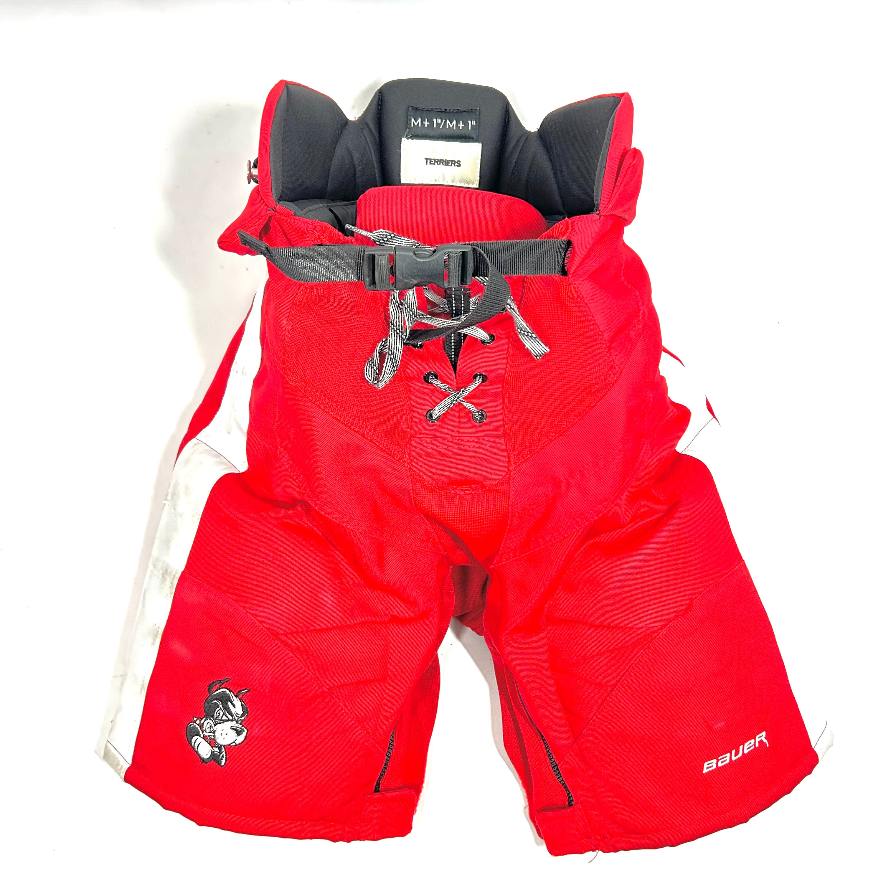 Bauer Nexus - Pantalon de hockey NCAA Pro Stock d'occasion (rouge/blanc)